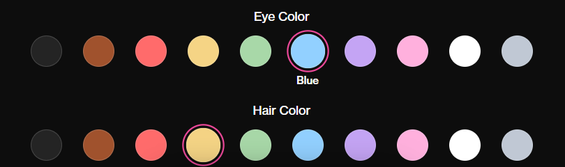 Eye & hair color — real cropped OurDream interface